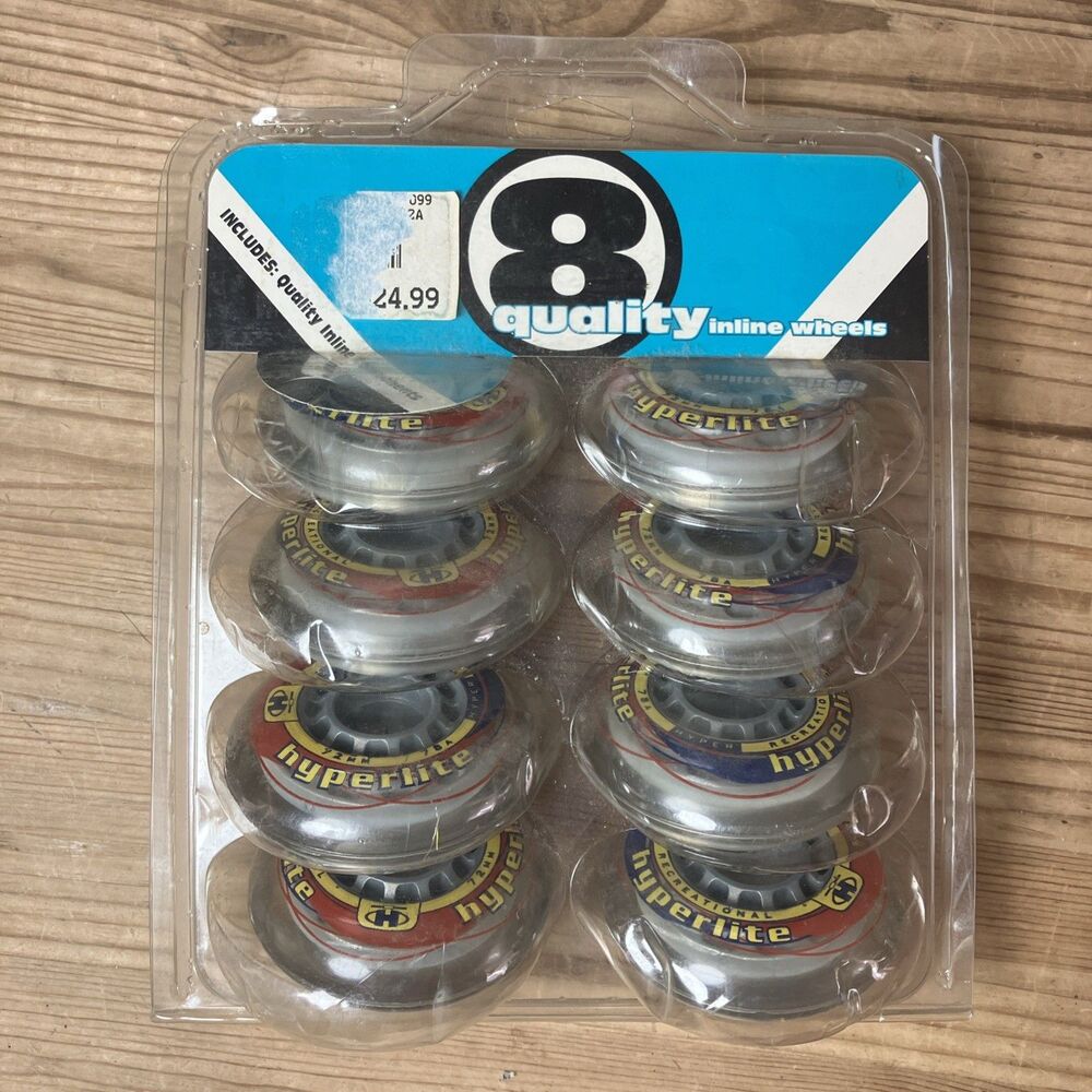 Vintage 90s Hyper Wheels Hyperlite 72mm 78a 8 Pack Inline Skate Wheels NEW NOS